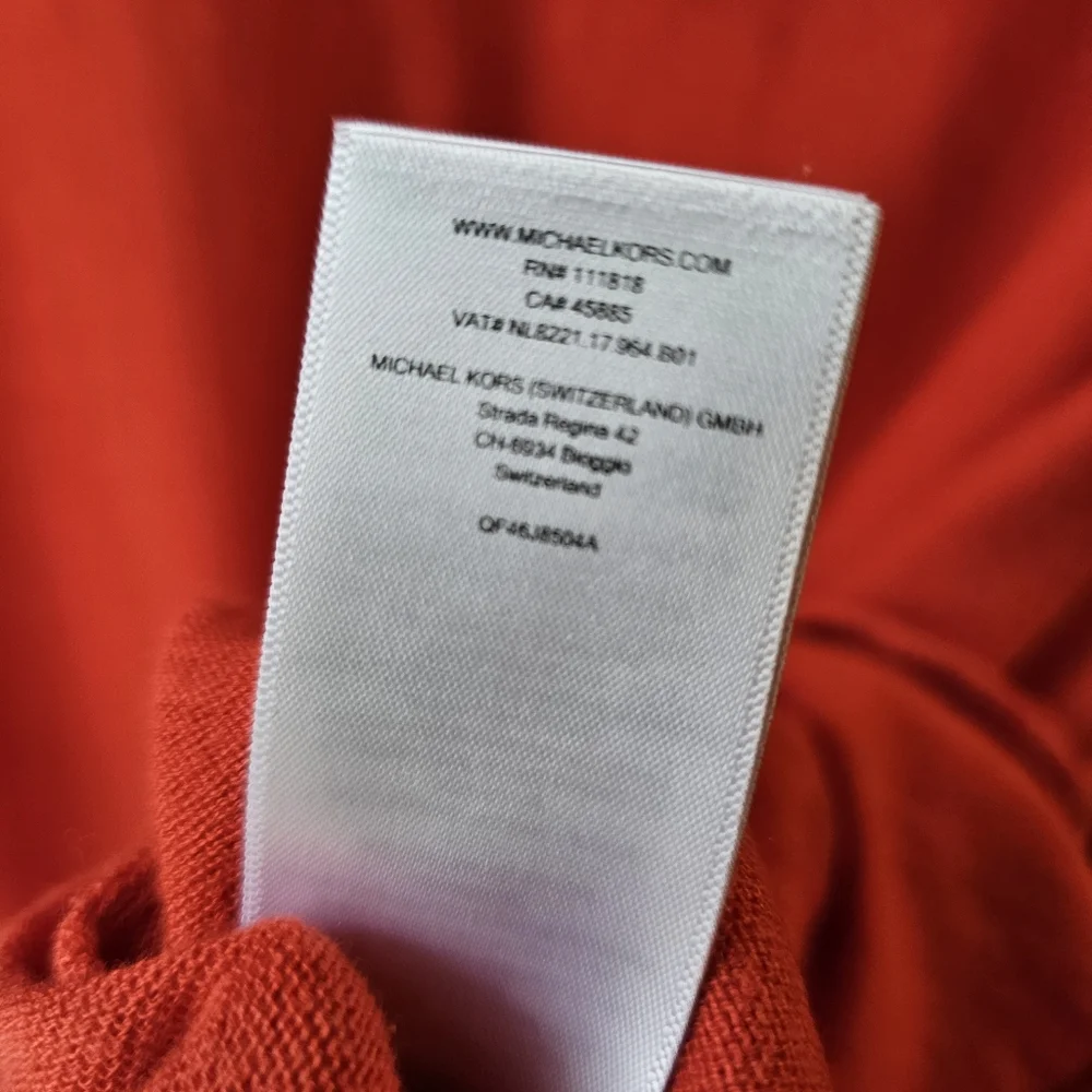 Michael Kors Coral Orange Lightweight Dolman Sleeve Sweater XL Hi Low Hem